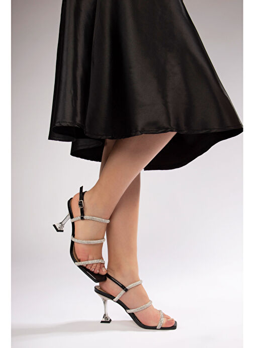 Sihana Kadın Topuklu Abiye Sandalet Siyah - Görsel 4
