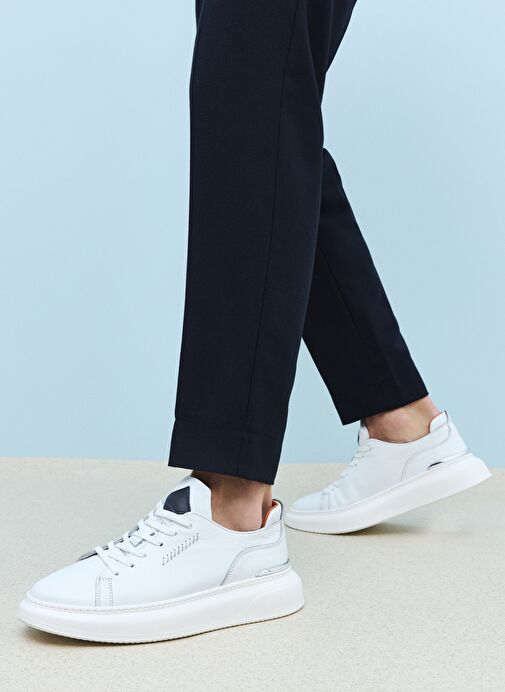 Ziya, Erkek Hakiki Deri Sneaker 151987Z024 Beyaz - Görsel 3