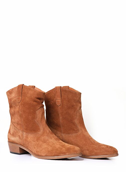 Nemesis Gerçek Deri Kadın Bot Taba Süet - Görsel 2