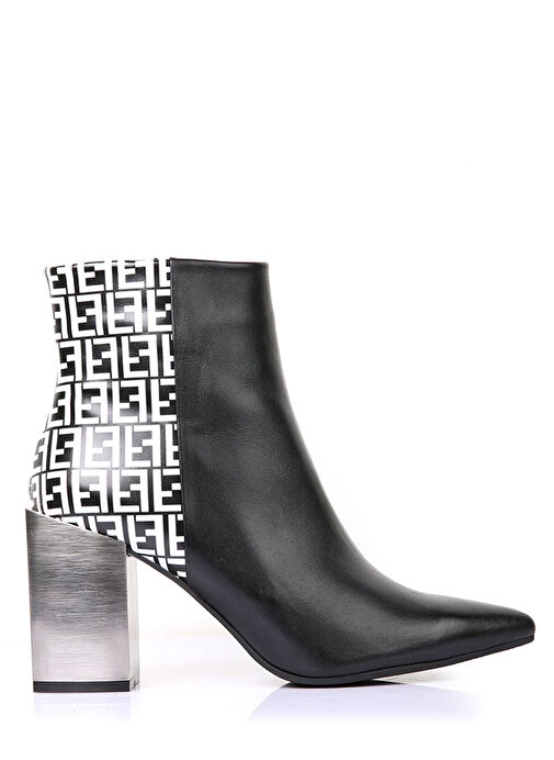 Freda Gerçek Deri Kadın Topuklu Bot Siyah - Görsel 3