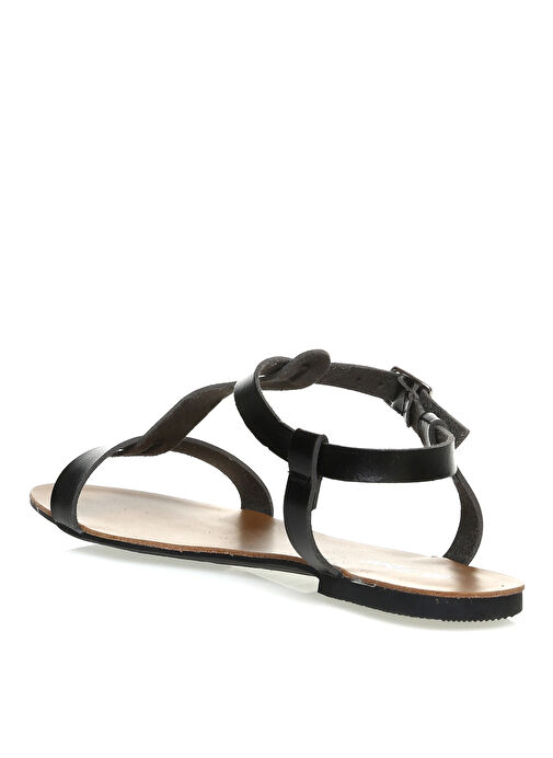 T-Box Siyah Kadın Sandalet - Görsel 3