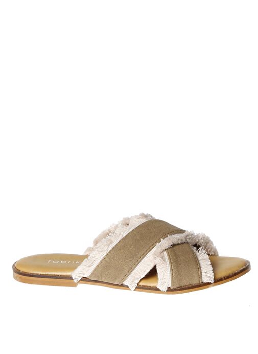 Fabrika Kadın Deri Püsküllü Bej Terlik - Görsel 2