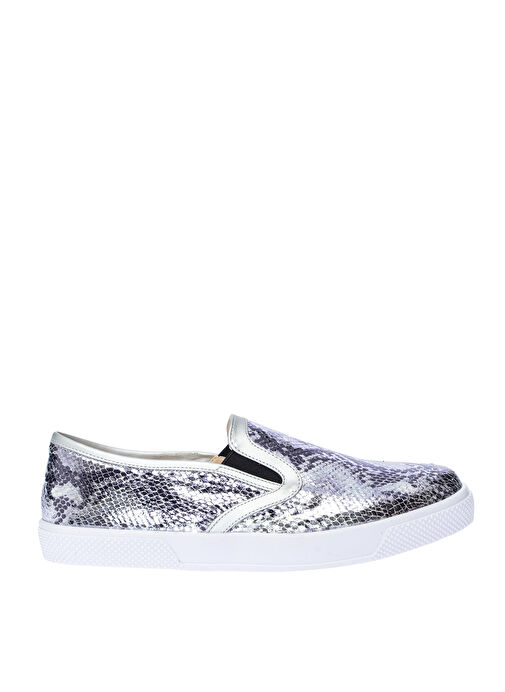 Limon Gümüş Kadın Düz Ayakkabı 71SAT KARELI AYAKK - Görsel 3