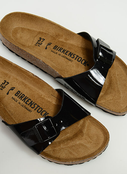 Birkenstock Siyah Kadın Deri Terlik MADRID BF PATENT - Görsel 6
