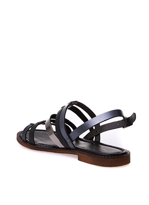 Fabrika Siyah - Gümüş Sandalet - Görsel 3