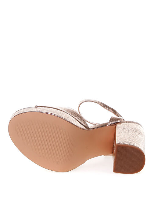 Vero Moda Altın Kadın Deri Topuklu Sandalet 10214777 - Görsel 4