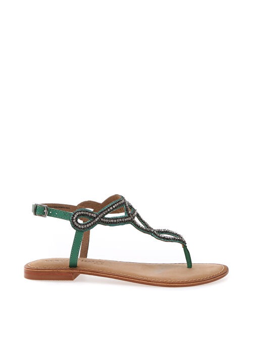 Vero Moda Yeşil Kadın Deri Sandalet VMLIV LEATHER SANDAL - Görsel 2