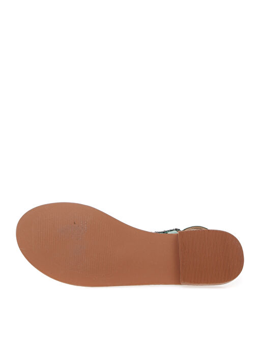 Vero Moda Yeşil Kadın Deri Sandalet VMLIV LEATHER SANDAL - Görsel 4