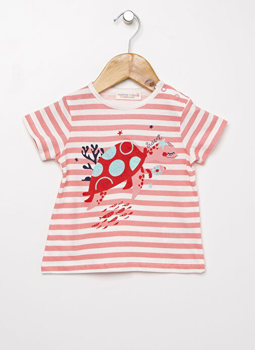 Mammaramma Pembe - Beyaz Kız Bebek T-Shirt OG-01