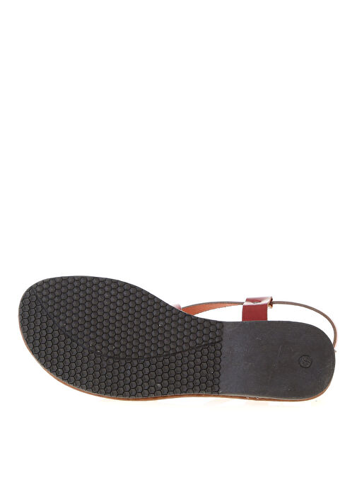 Limon Kırmızı Kadın Deri Sandalet L63-ERVA - Görsel 4