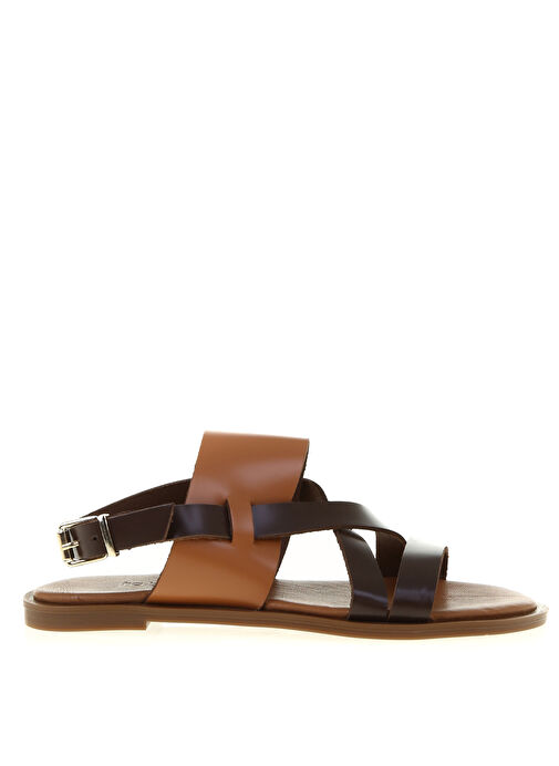 Fabrika Kahverengi-Bej Kadın Deri Sandalet L23-ORLANDO - Görsel 2