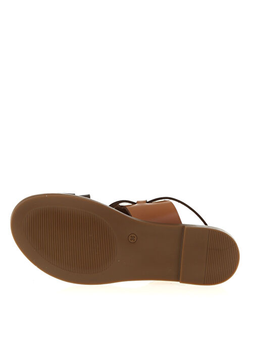 Fabrika Kahverengi-Bej Kadın Deri Sandalet L23-ORLANDO - Görsel 4