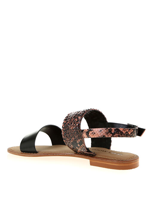 Vero Moda Siyah-Pembe Kadın Deri Sandalet 10196757 - Görsel 3