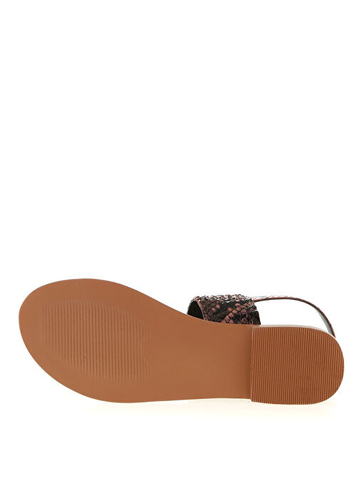 Vero Moda Siyah-Pembe Kadın Deri Sandalet 10196757 - Görsel 4