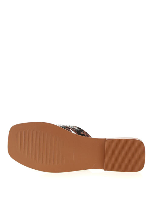 Vero Moda Desenli Deri Sandalet - Görsel 4