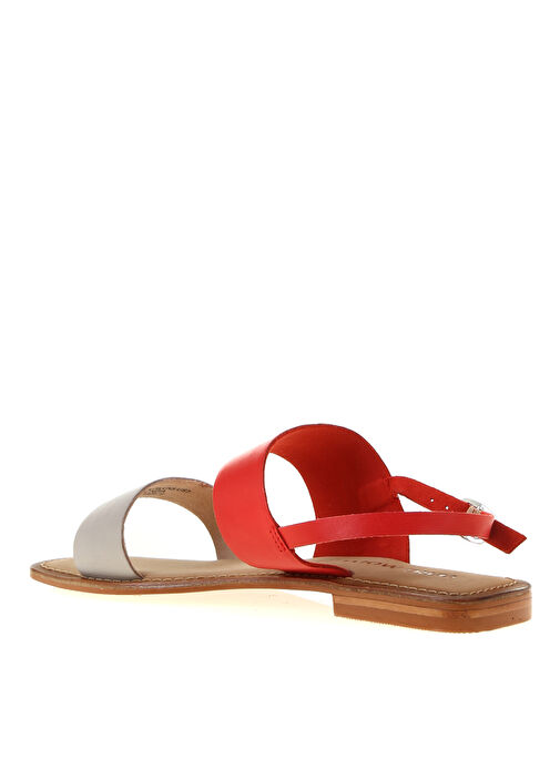 Vero Moda Kırmızı-Beyaz Kadın Deri Sandalet 10228798 Kırmızı - Görsel 5
