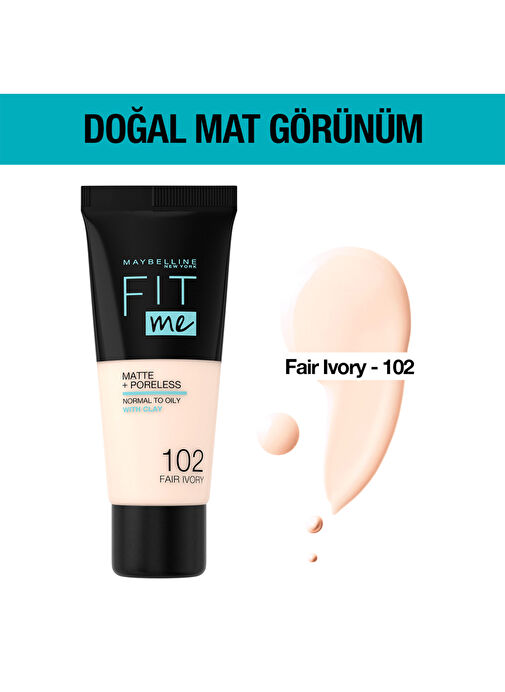 Maybelline Fit Me Matte + Poreless - 102 Fair Fondöten