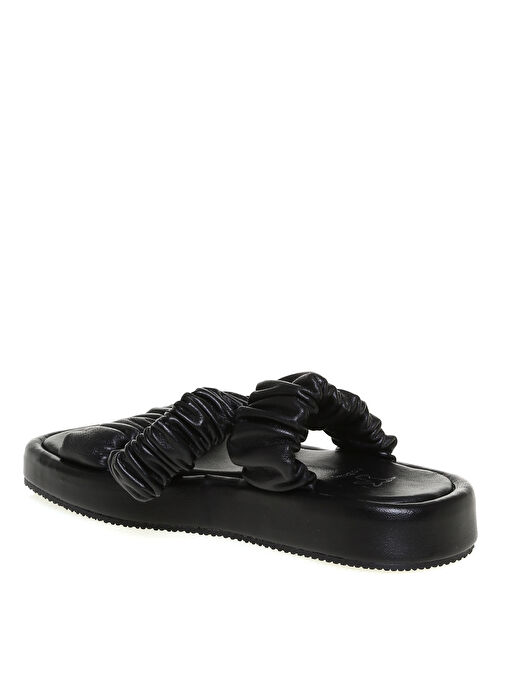 Fabrika Siyah Kadın Deri Sandalet APOLDA - Görsel 3