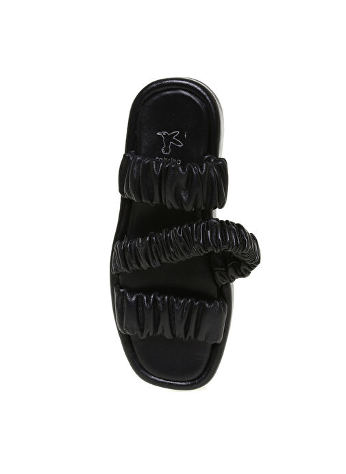 Fabrika Siyah Kadın Deri Sandalet APOLDA - Görsel 5