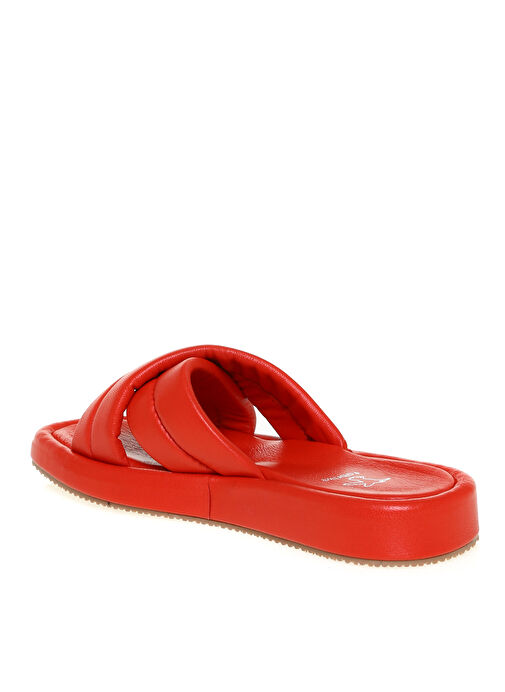 Fabrika Kırmızı Kadın Deri Terlik PLATINUM - Görsel 3