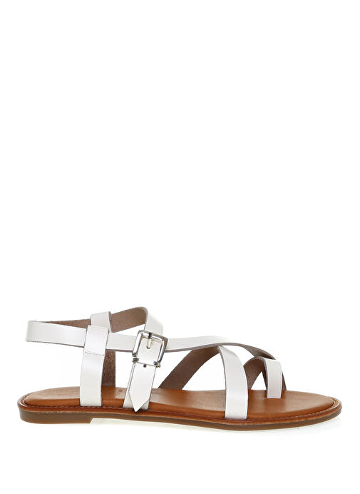 Fabrika Deri Ekru Kadın Sandalet BAVYERA - Görsel 2