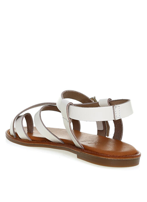 Fabrika Deri Ekru Kadın Sandalet BAVYERA - Görsel 3