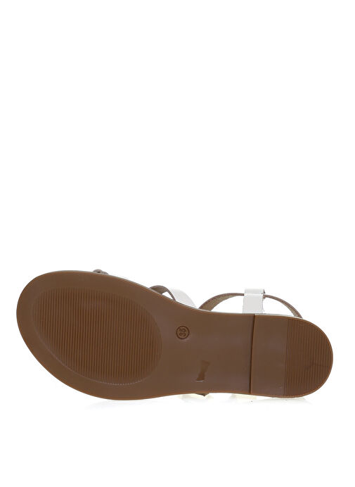 Fabrika Deri Ekru Kadın Sandalet BAVYERA - Görsel 4