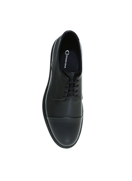 Cotton Bar Siyah Erkek Deri Klasik Ayakkabı - Görsel 5