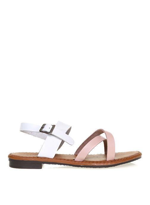 Limon Beyaz-Pembe Kadın Sandalet LOMBARDIA - Görsel 2