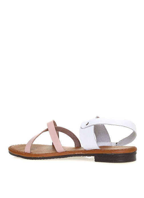 Limon Beyaz-Pembe Kadın Sandalet LOMBARDIA - Görsel 3
