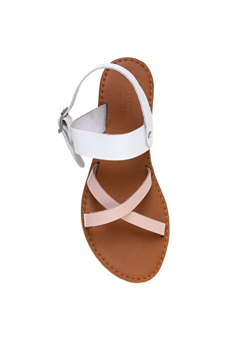 Limon Beyaz-Pembe Kadın Sandalet LOMBARDIA - Görsel 5