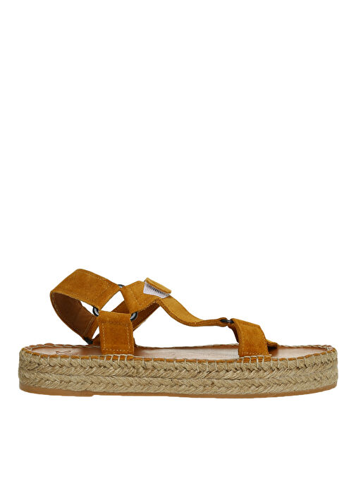 Fabrika Hardal Kadın Deri Sandalet HEMANT - Görsel 2