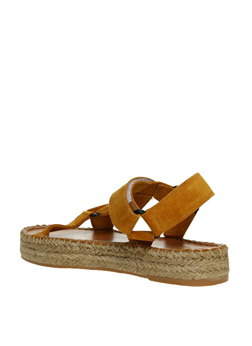 Fabrika Hardal Kadın Deri Sandalet HEMANT - Görsel 3