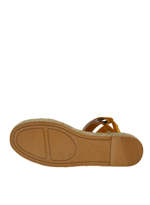 Fabrika Hardal Kadın Deri Sandalet HEMANT - Görsel 4