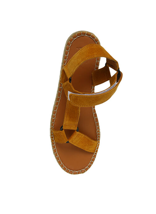 Fabrika Hardal Kadın Deri Sandalet HEMANT - Görsel 5