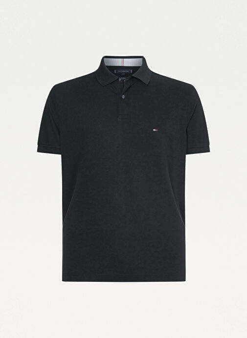 Tommy Hilfiger Polo Yaka Düz Siyah Erkek T-Shirt MW0MW17770BDS