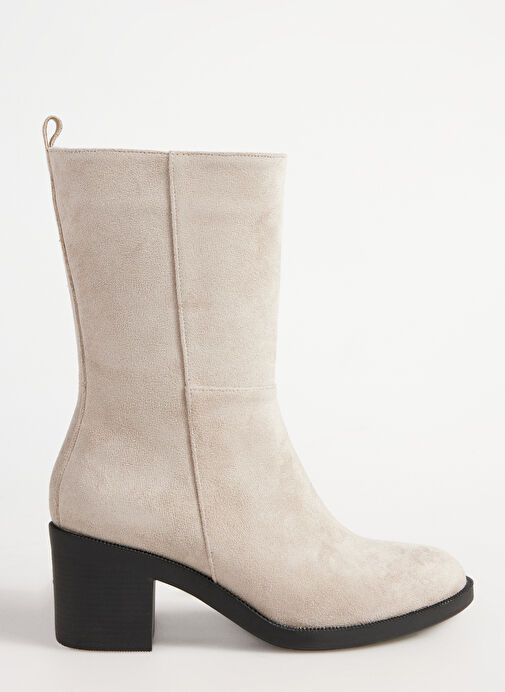Fabrika Bej Kadın Topuklu Bot CHARLOTTE - Görsel 2