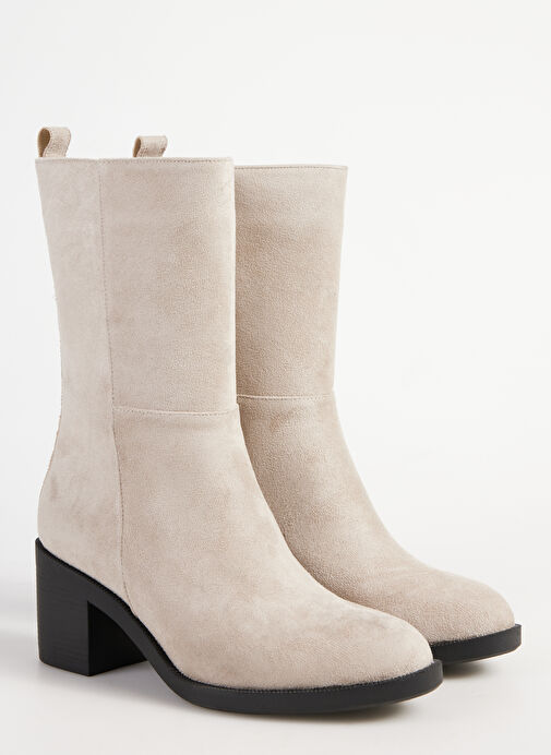 Fabrika Bej Kadın Topuklu Bot CHARLOTTE - Görsel 3