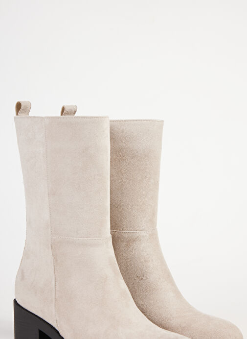 Fabrika Bej Kadın Topuklu Bot CHARLOTTE - Görsel 6