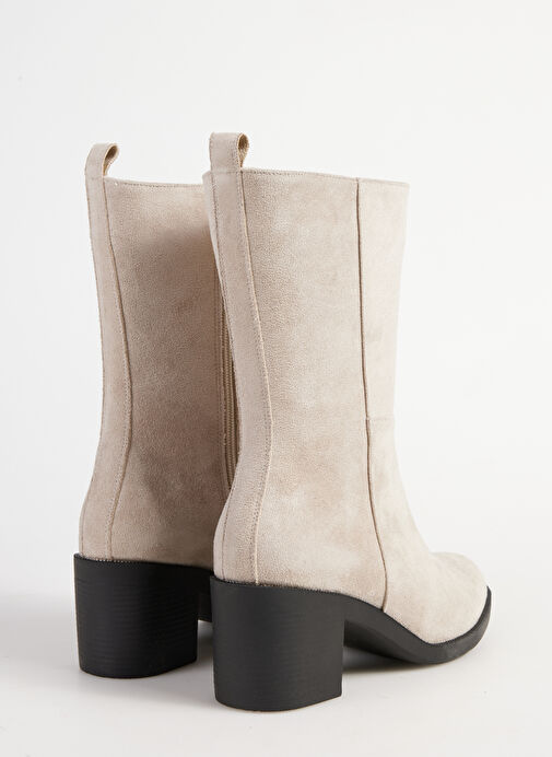 Fabrika Bej Kadın Topuklu Bot CHARLOTTE - Görsel 4