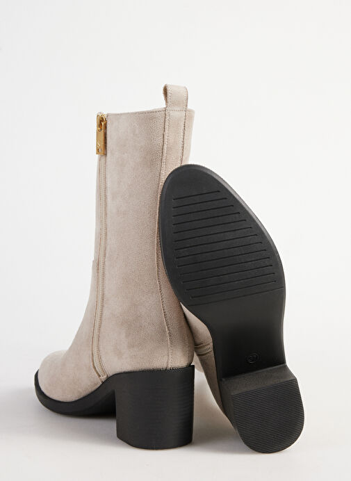 Fabrika Bej Kadın Topuklu Bot CHARLOTTE - Görsel 5
