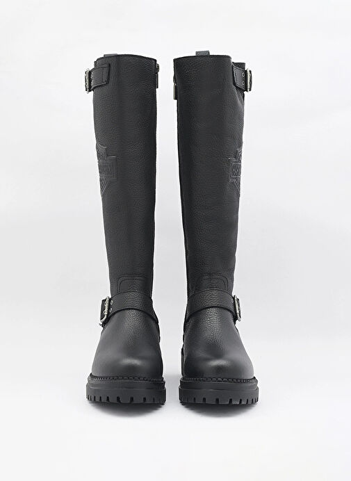 Harley Davidson Siyah Kadın Deri Çizme TROUBLE - Görsel 4