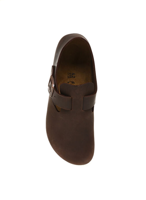 Birkenstock Kahverengi Erkek Deri Ev Terliği 166533 LONDON FL - Görsel 5