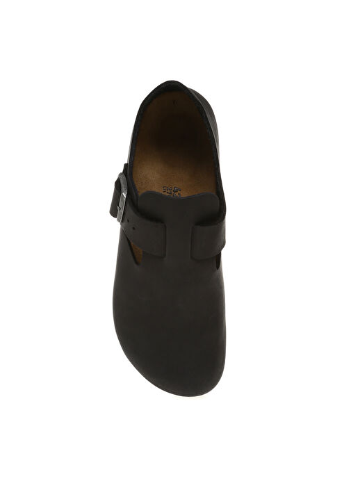 Birkenstock Siyah Erkek Deri Ev Terliği 166543 LONDON FL - Görsel 5
