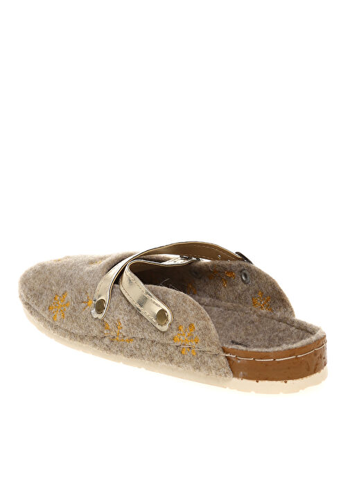 Cotton Bar Bej Kadın Kışlık Ev Terliği SLEEPY - Görsel 3