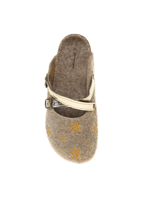 Cotton Bar Bej Kadın Kışlık Ev Terliği SLEEPY - Görsel 5