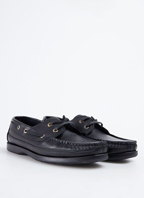 Cotton Bar Siyah Erkek Deri Günlük Ayakkabı UPPERT - Görsel 7