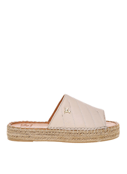 Fabrika Ekru Kadın Deri Espadril KATLA - Görsel 2