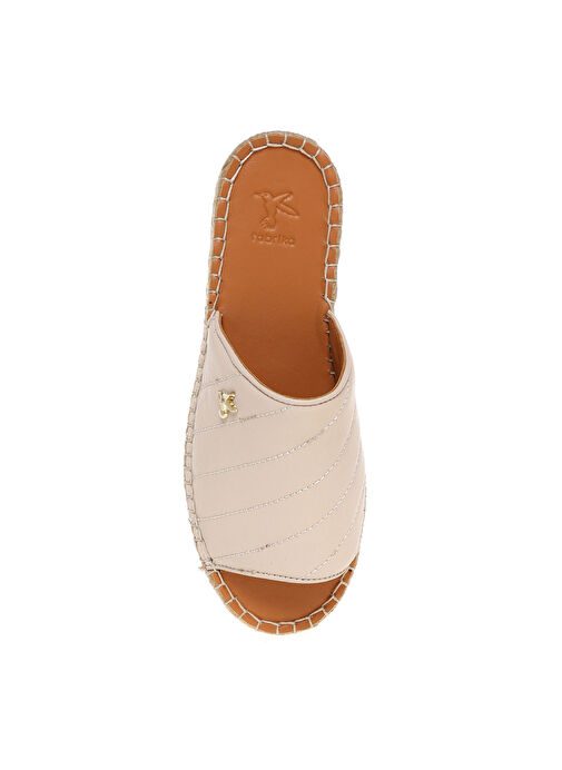 Fabrika Ekru Kadın Deri Espadril KATLA - Görsel 5