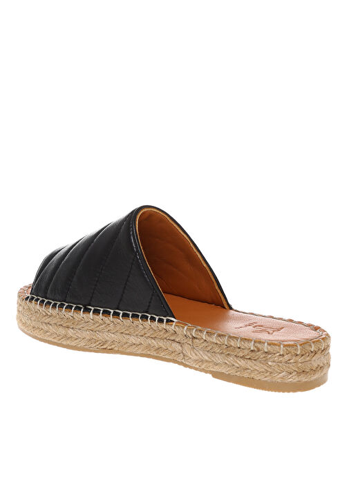 Fabrika Siyah Kadın Deri Espadril KATLA - Görsel 3
